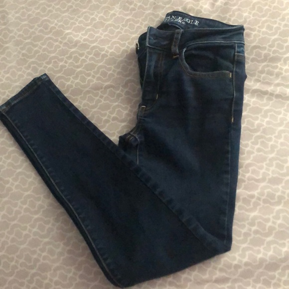 American Eagle dark wash jeans SIZE 0 short LENGT - Picture 1 of 3